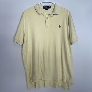 POLO Ralph Lauren Size Large Yellow Collared Polo Shirt Preppy Career Lagan Look
